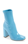 Steve Madden Lynden Block Heel Bootie In Blu Patent