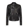 BALMAIN LEATHER BIKER JACKET WITH ZIPPER