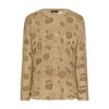 DOLCE & GABBANA LINEN AND SILK CREWNECK SWEATER WITH DISTRESSED DETAILS