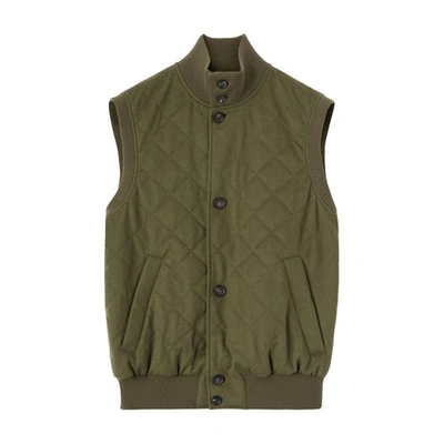 Loro Piana Carry Quilted Reversible Waistcoat In Green