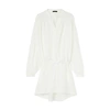 Loro Piana Brita Needle Linen Mini Dress In Blanc