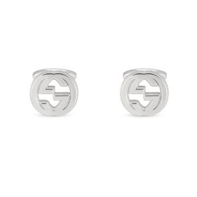 Gucci Interlocking G Cufflinks In Silver In Silver-tone