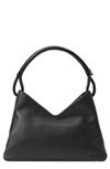 Staud Valerie Leather Shoulder Bag In Black