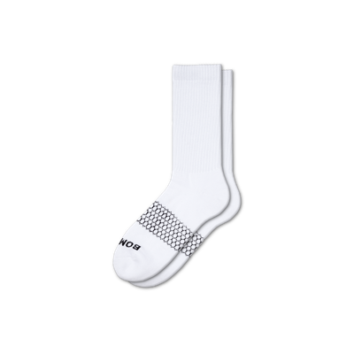 Bombas Solids Calf Sock In White