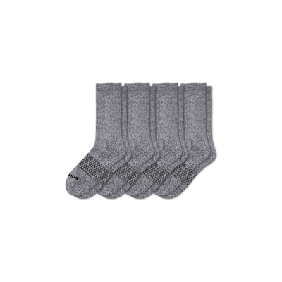 Bombas Marl Calf Sock 4-pack In Marled Light Charcoal