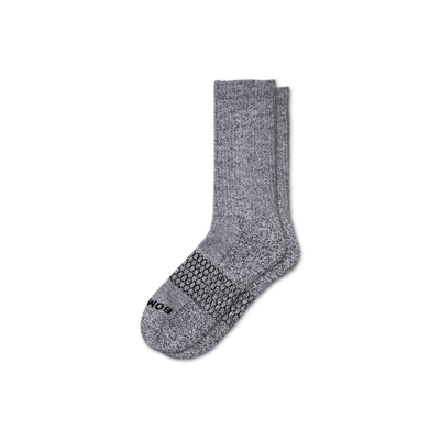 Bombas Marl Calf Socks In Marled Light Charcoal