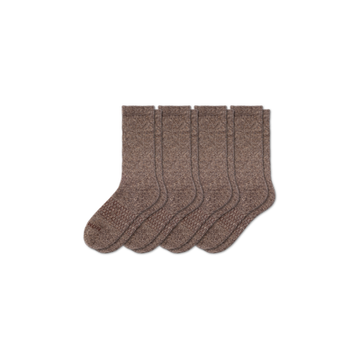 Bombas Marl Calf Sock 4-pack In Marled Chocolate