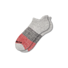 Bombas Tri-block Ankle Socks In Grey Heather And Red