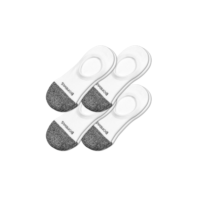 Bombas Cushioned No Show Sock 4-pack In White
