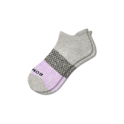 Bombas Tri-block Ankle Socks In Grey Lavender