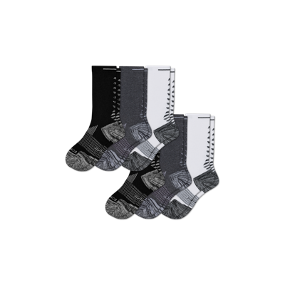 Bombas Running Calf Sock 6-pack In White Charcoal Black