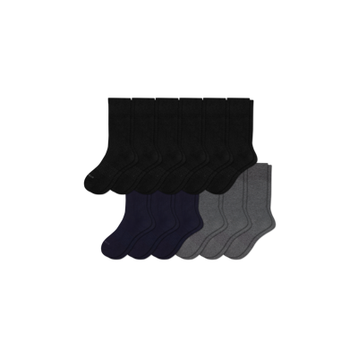 Bombas Dress Calf Sock 12-pack In Black Navy Charcoal