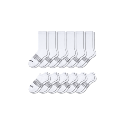 Bombas Calf & Ankle Sock 12-pack In White