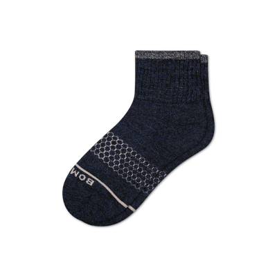 Bombas Merino Wool Blend Quarter Socks In Navy