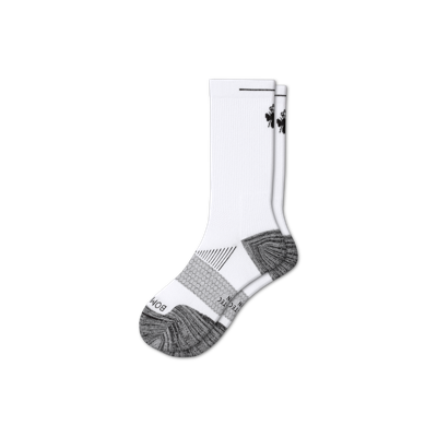 Bombas Running Calf Sock In White With Bee