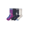 Bombas Lightweight Calf Sock 4-pack In Purple White Mix