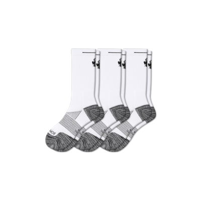 Bombas Running Calf Sock 3-pack In White Bee