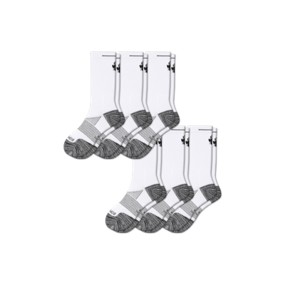 Bombas Running Calf Sock 6-pack In White Bee