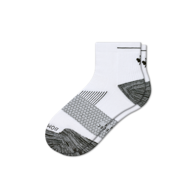 Bombas Running Quarter Sock In White Bee