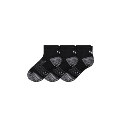 Bombas Running Quarter Sock 3-pack In Black Bee