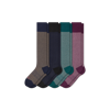 Bombas Dress Knee High Sock 4-pack In Black Eggplant Mix