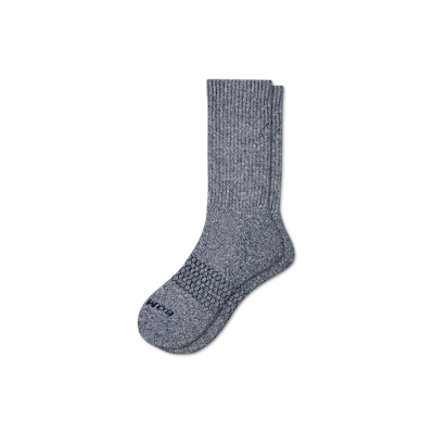 Bombas Marl Calf Socks In Navy Cream