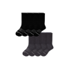 Bombas Merino Wool Blend Calf Sock 8-pack In Black Dark Charcoal