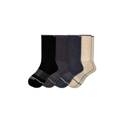 Bombas Merino Wool Blend Calf Sock 4-pack In Mixed Dark Charcoal