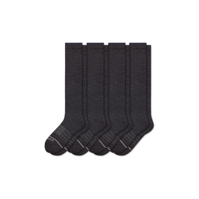 Bombas Merino Wool Blend Knee-high Sock 4-pack In Dark Charcoal