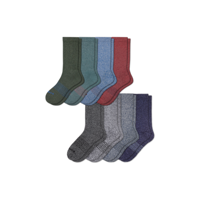 Bombas Calf Sock 8-pack In Olive Charcoal Mix