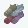 Bombas Gripper Ankle Sock 4-pack In Red Mint Mix