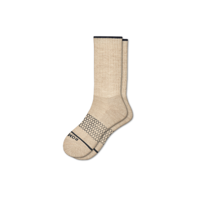 Bombas Merino Wool Blend Calf Socks In Khaki