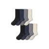 Bombas Hybrid Ribbed Calf Sock 8-pack In Black Soft White Mix