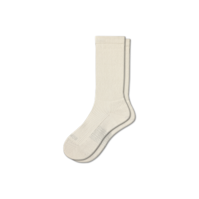 Bombas Hybrid Ribbed Calf Socks In Soft White