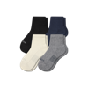 Bombas Hybrid Ribbed Quarter Sock 4-pack In Soft White Black Mix