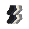 Bombas Hybrid Ribbed Quarter Sock 8-pack In Black Soft White Mix