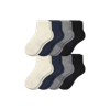 Bombas Hybrid Ribbed Quarter Sock 8-pack In Black Soft White Mix