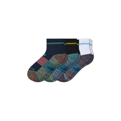 Bombas Golf Quarter Sock 3-pack In Grove Wine Mix