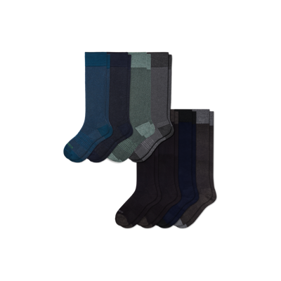 Bombas Dress Knee High Sock 8-pack In Navy Sapphire Mix