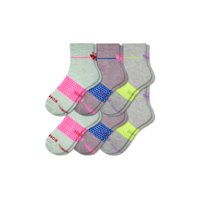 Bombas All-purpose Performance Quarter Sock 6-pack In Plum Aloe Mix
