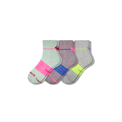 Bombas All-purpose Performance Quarter Sock 3-pack In Plum Aloe Mix