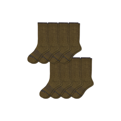 Bombas Merino Wool Blend Calf Sock 8-pack In Olive