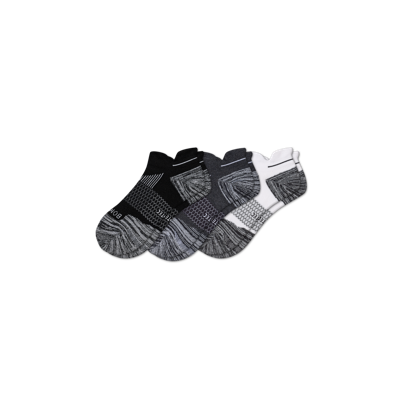 Bombas Running Ankle Sock 3-pack In White Charcoal Black