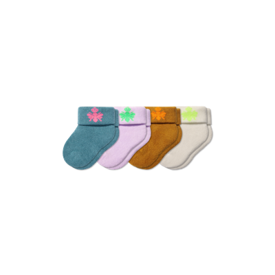 Bombas Baby Socks 4-pack (0-6 Months) In Marine Lilac Mix