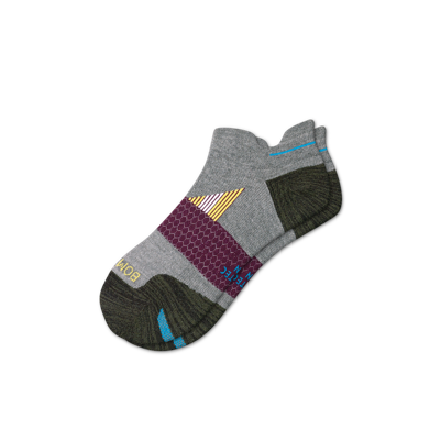 Bombas Running Ankle Socks In Grey Rosewood