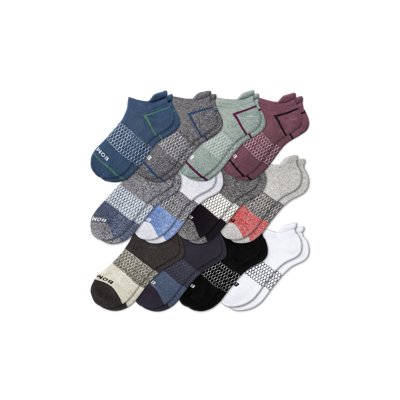 Bombas Ankle Sock 12-pack In Tri-block Marls Mix