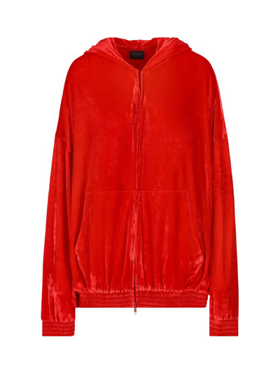 Balenciaga Bb Paris Strass Hoodie In Red