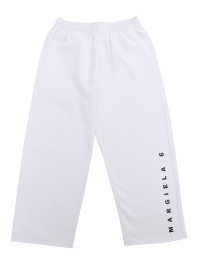 Mm6 Maison Margiela Kids' Terry Trousers In White