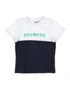 Bikkembergs Newborn Boy T-shirt Midnight Blue Size 3 Cotton, Elastane In Blue