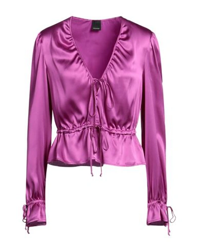 Pinko Woman Top Mauve Size 10 Acetate, Silk In Purple